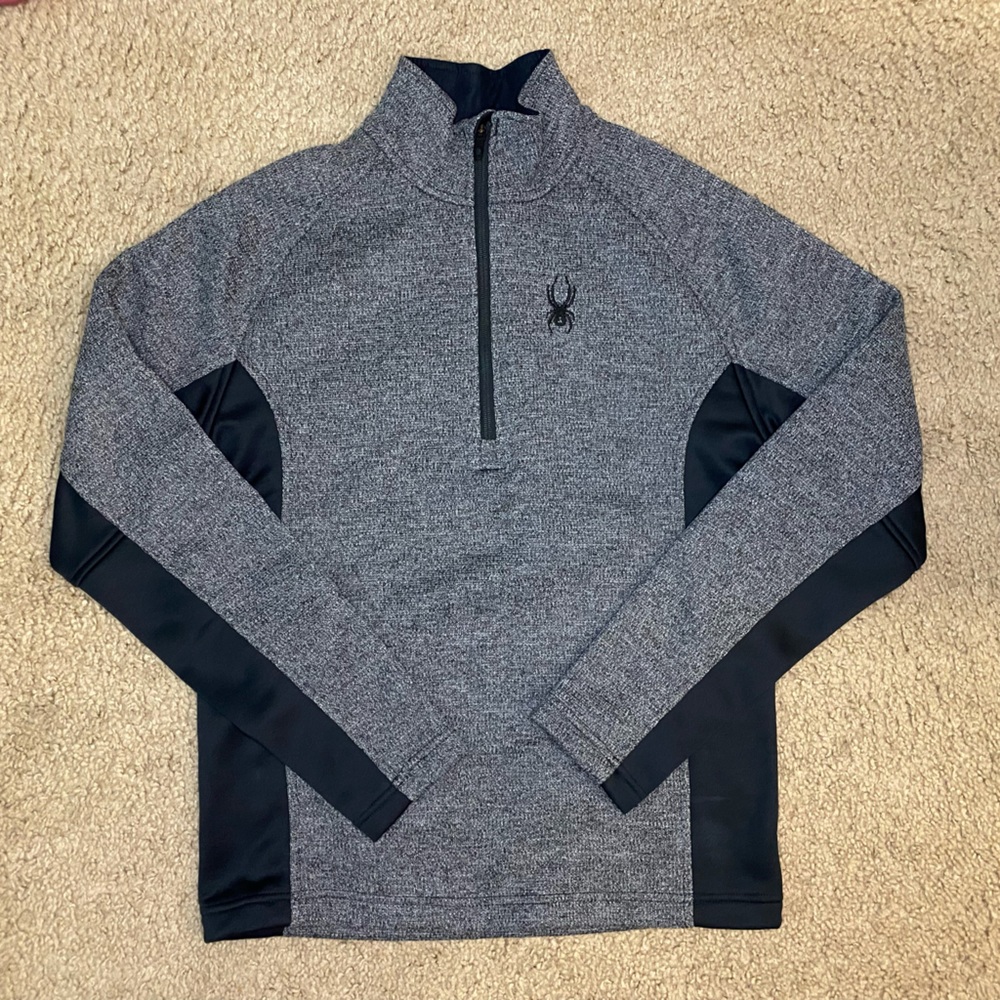 Spyder Men's 1/4 Quarter Zip Outbound Jacket Pullover Sweater, Charcoal